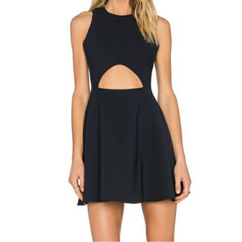 Elizabeth & James Abella Cut Out Dress In Navy Preppy City Casual size 2